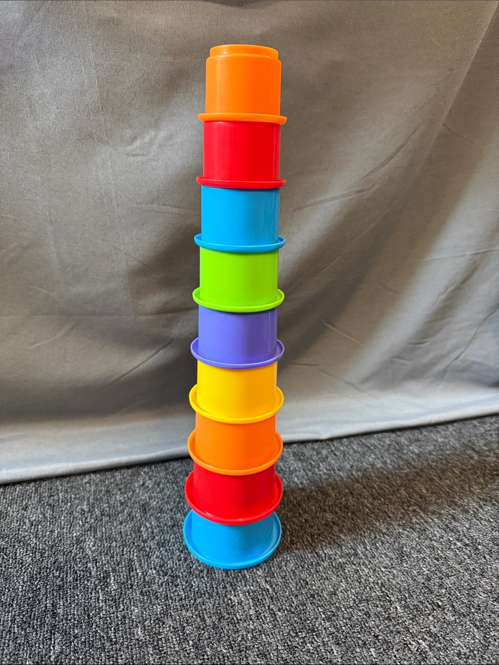 Rainbow Stacking & Nesting Cups for baby bath sand